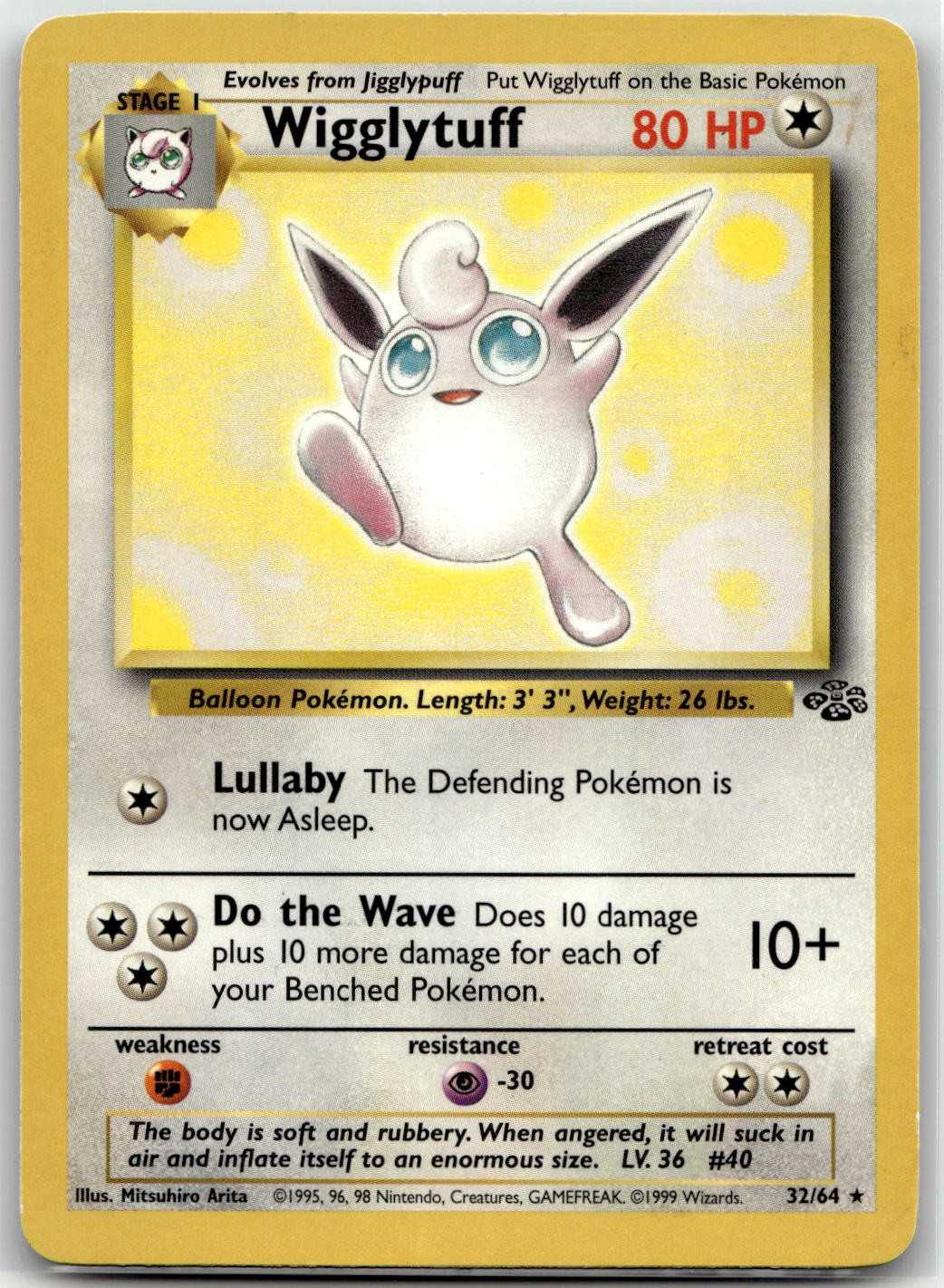 Wigglytuff 32/64 Rare Jungle Pokemon MP