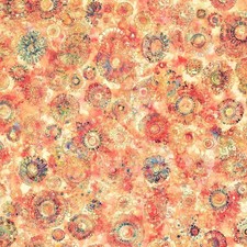 By The Yard Gypsy, Peach Digital Cotton 3.99 Ships ANY Amount Of Fabric