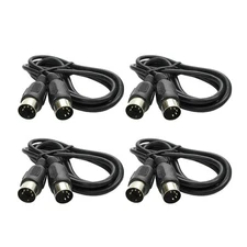 4pcs 1m/3ft MIDI Cable 5-pin Male to Male Efficient Transmission Audio Studio