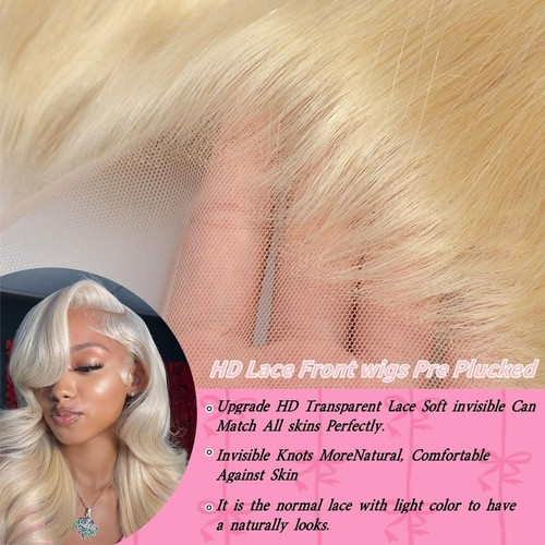 28inch 613 Lace Front Wig Human Hair 200% Density Blonde Lace Front Wigs Huma... - Picture 2 of 6