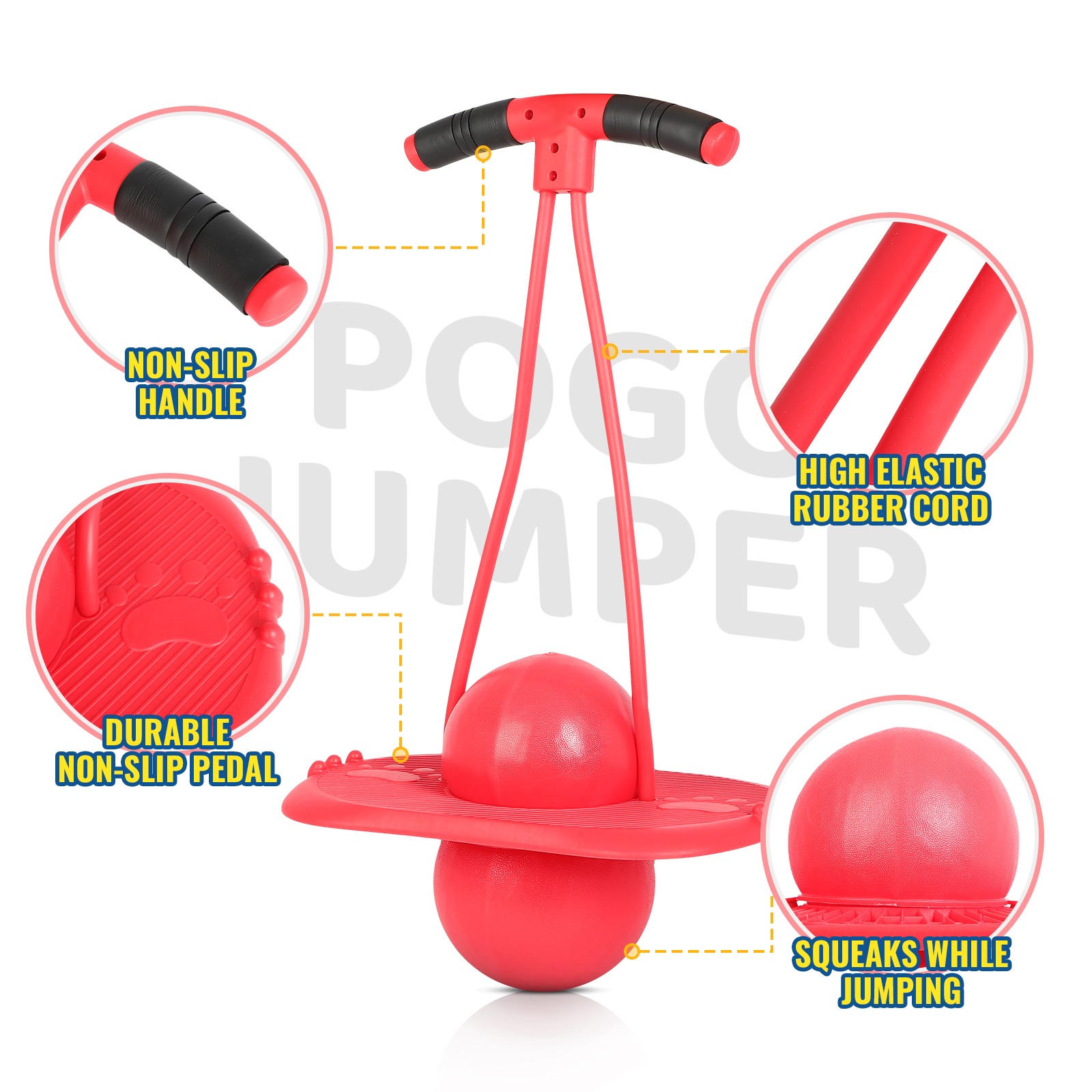 Kids Pogo Ball - Bounce & Play Hopper Ball for Age 5+,Sturdy Pogo Stick for Kids