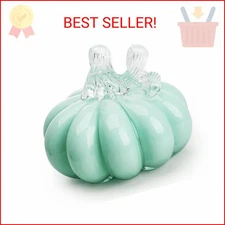 QFkris 4inch Hand Blown Glass Pumpkin Figurine Collectibles Art Glass Halloween 