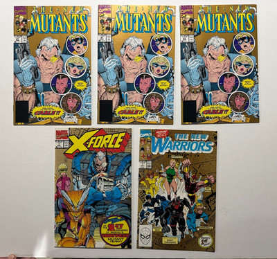 The New Mutants #87 X-force 1 New Warriors 1 2nd print lot Marvel Comics