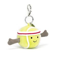 Jellycat Amuseables Sports Tennis Plush Bag Charm Keychain Soft Toy Gift