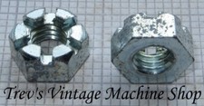 3/8 BSW Whitworth slotted lock nuts, zinc plated steel BZP, Qty 2-10