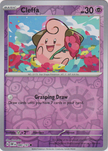 202 197 pokemon card Cleffa 202/197 Obsidian Flames (Ungraded) Display Case  CardAura