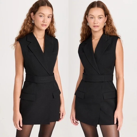 Abito su misura senza maniche Alexander Wang nuovo senza etichette con logo ricamato 2 $895