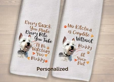 Westie Dish Towels Personalized Set of 2 handmade dog highland terrier kitchen