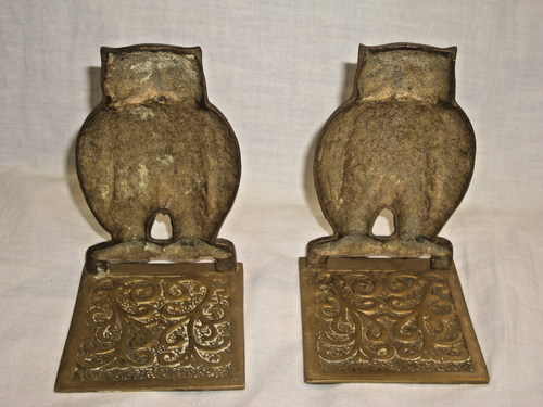 Buchstützen Eule Uhu Vogel Tier 1 Paar Messing Bronze ? - Bild 6 von 8