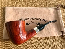 MASTRO DE PAJA 1C, SANDBLASTED BRIAR, BENT DUBLIN WITH SILVER BAND, YEAR 1979.