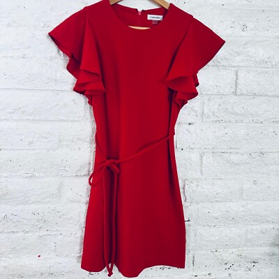 Calvin Klein Women's Flutter-Sleeve A-Line Dress Size 4 | eBay