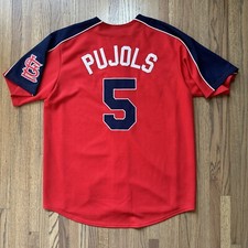 VTG Albert Pujols St.Louis Cardinals MLB Majestic Jersey Men  s SZ XL Red Stitch
