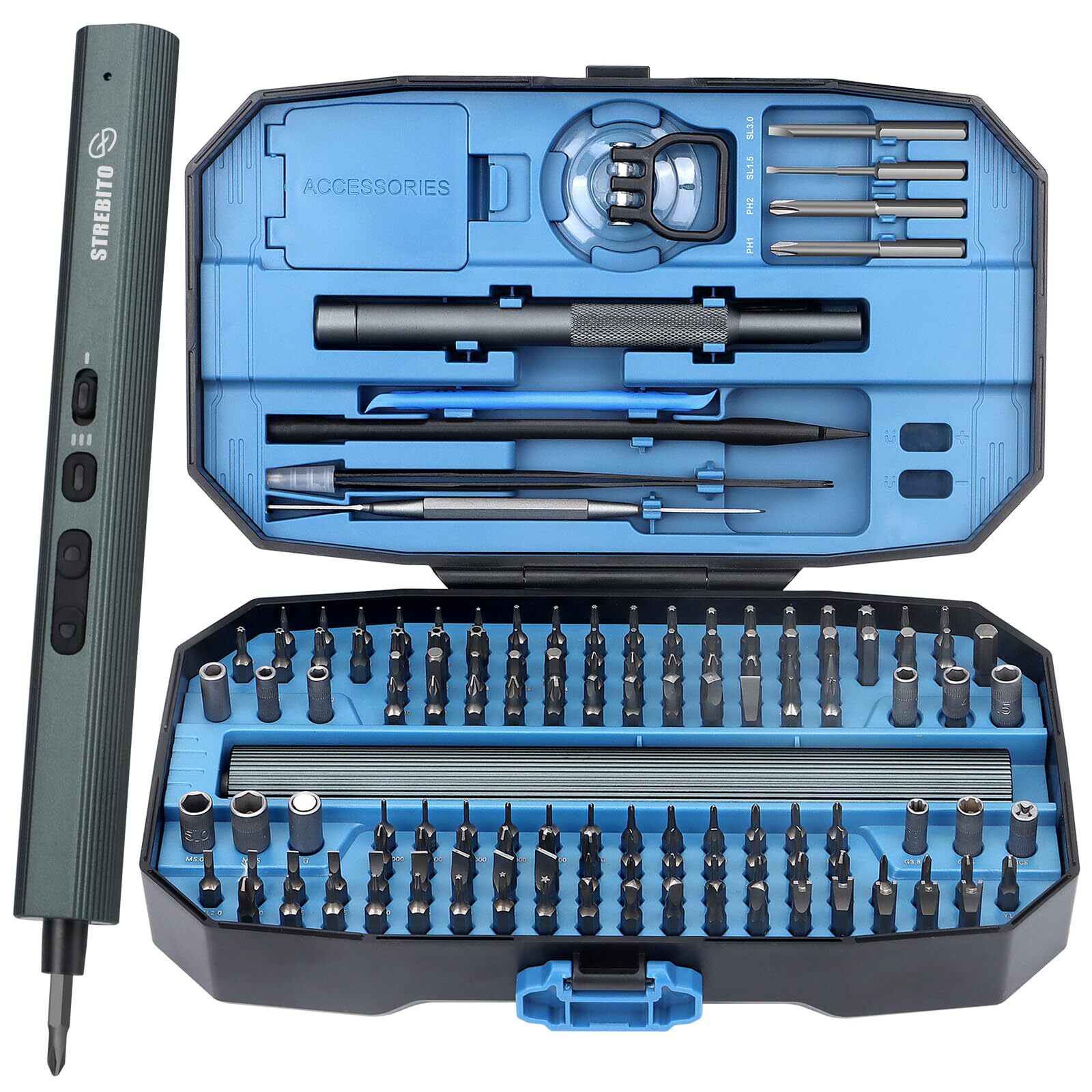 Mini 155-in-1 Cordless Electric Screwdriver Set with Precision Tool Kit