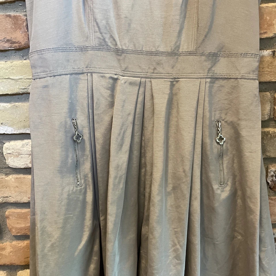 Розовый Tartan серый Серебряный тафта без рукавов Fit & Flare платье новый с ярлыками 10 Mrsp $475 - Изображение 4 из 4