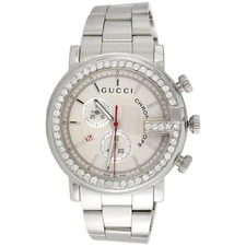 Mens Custom Diamond Gucci Ya101339 G-Watch White Dial Chronograph 44mm | 1.75 CT