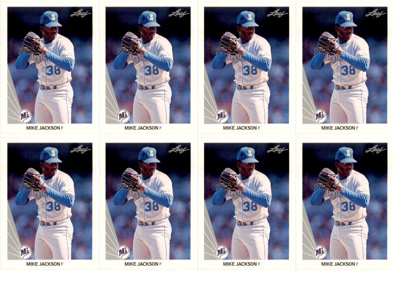 (8) 1990 Leaf #351 Mike Jackson Seattle Mariners Card Lot