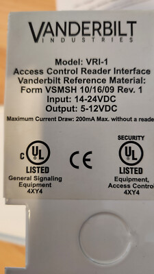 Vanderbilt VRI-1 Access Control Reader Interface with Enclosure