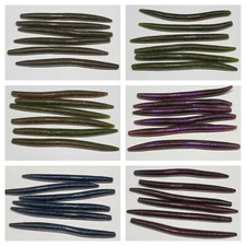 Nimrod's Tackle 7 INCH SENKO STYLE WORMS SALTED SCENTED 6 Per Pack Made in USA
