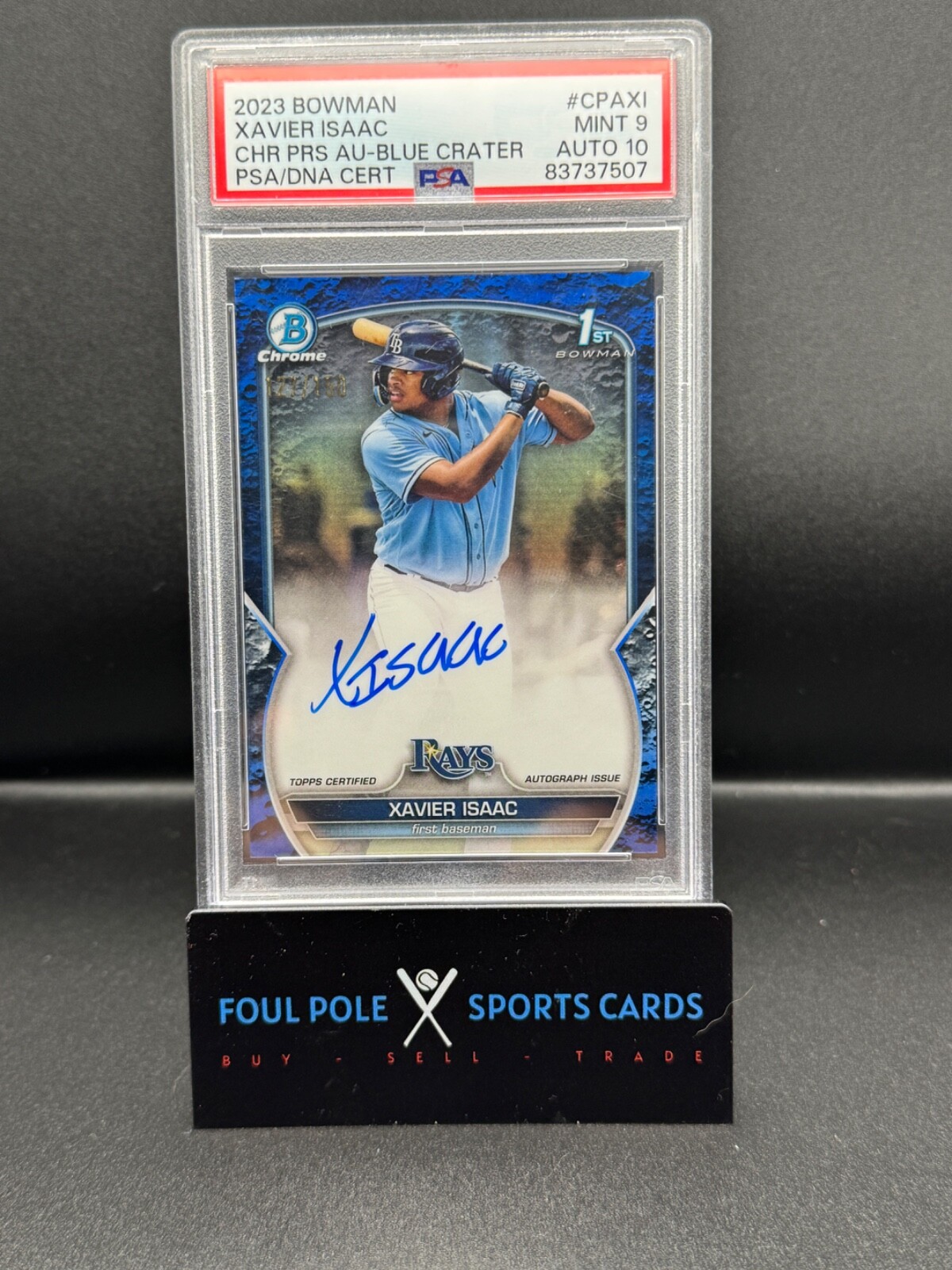 2023 Bowman Chrome Xavier Isaac 1st Blue Crater Ref Auto PSA 9 Auto 10 127/150