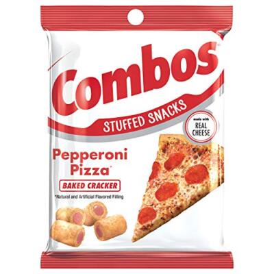 COMBOS Pepperoni Pizza Cracker Baked Snacks 6.3-Ounce Bag [12-Bags]