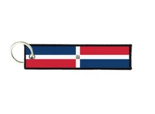 Keychain key ring tags fabric motorcycles car biker cute flag dominican republic
