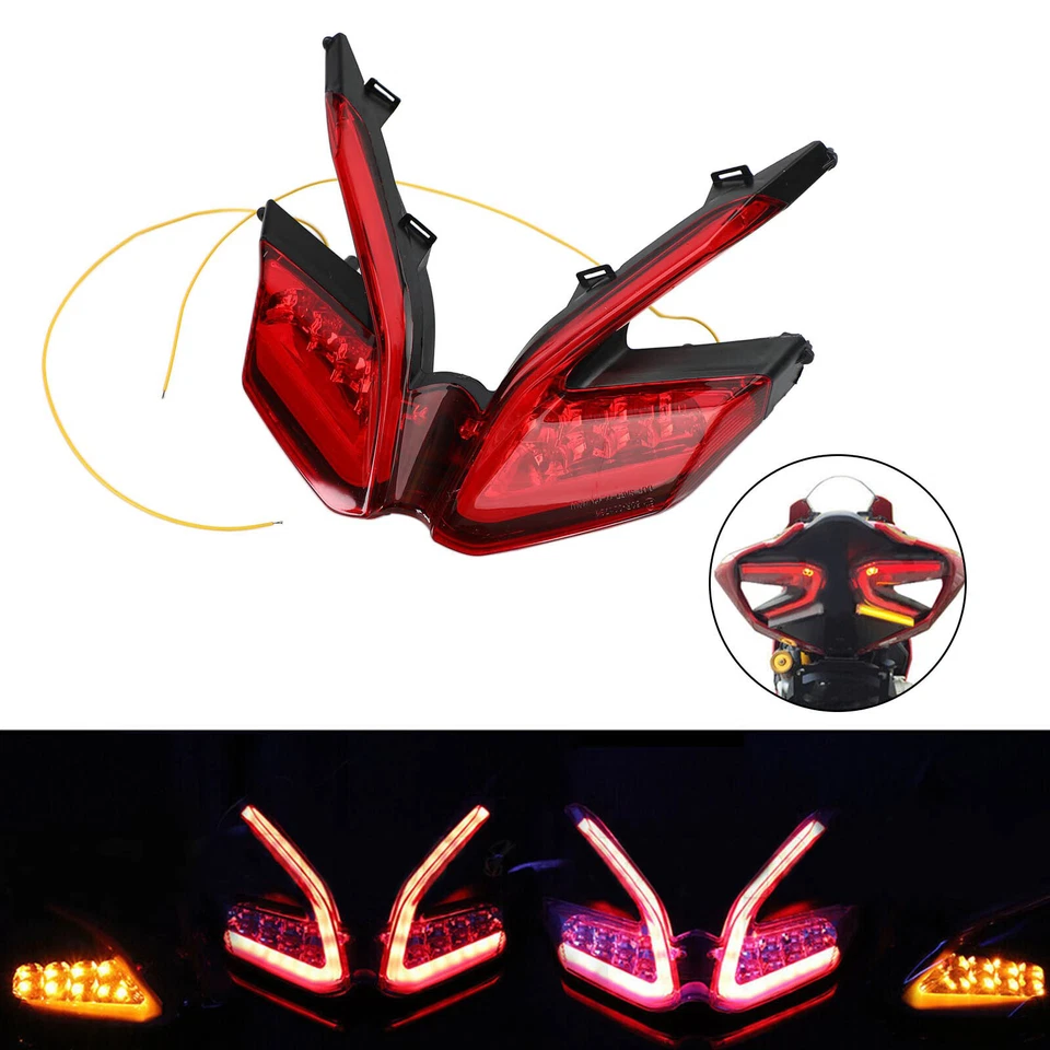 Luz trasera LED integrada señales de giro para Ducati 959 899 1299 1199 rojo Panigale Foto 2 de 4