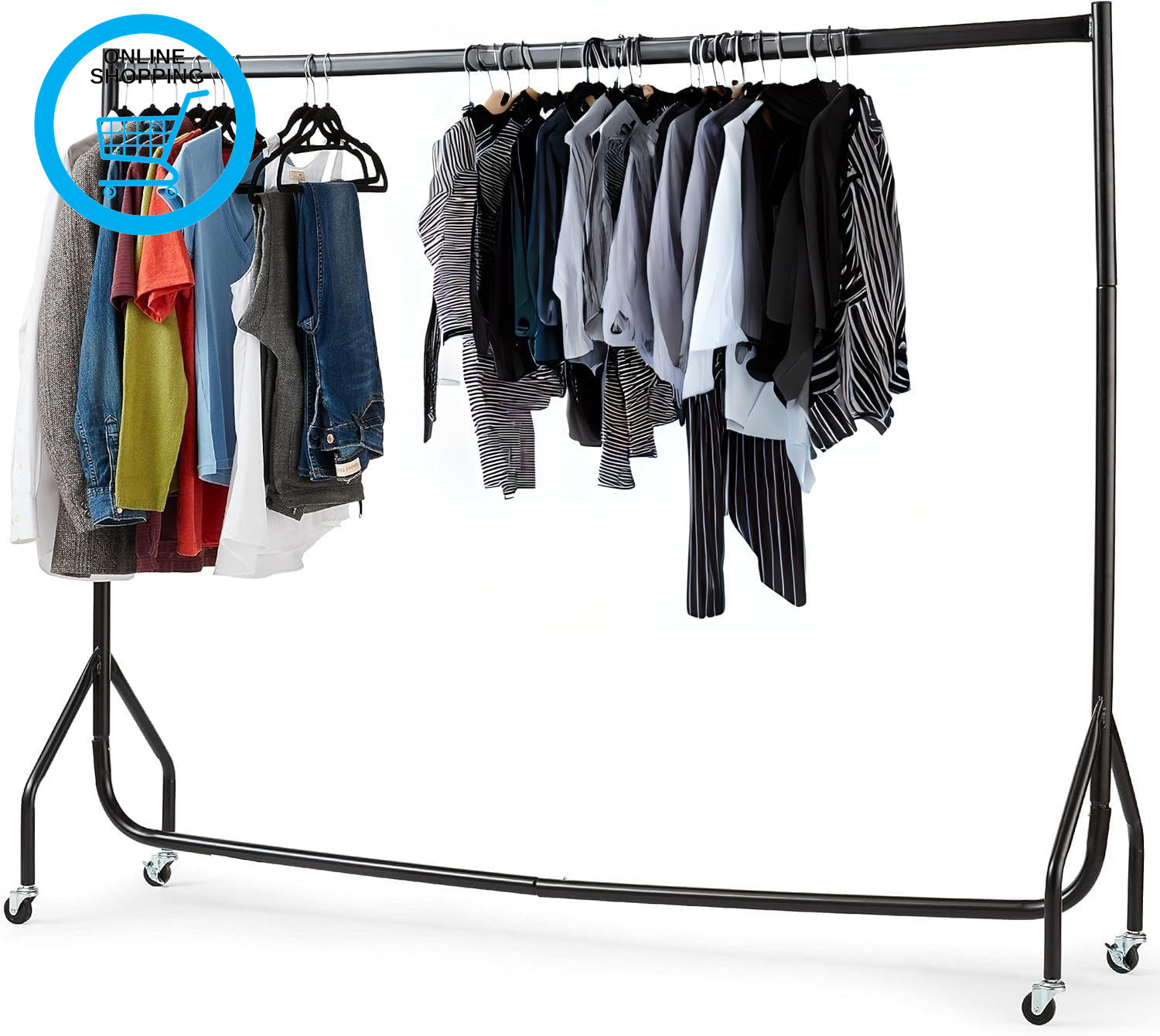 House of Home - Superior Heavy Duty Clothes Rail 6Ft Long X 5Ft Tall, Light-Weig