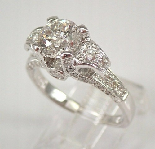 2.00Ct Lab-Created VVS1 Diamond Three Stone Engagement Ring 14K White Gold Fn - Picture 2 of 7