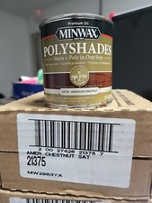 Minwax PolyShades Wood Stain Polyurethane Finish 8 Fl Oz, American Chestnut