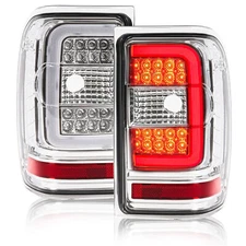 LED C Light Bar Tail Lights For Ford Ranger 2001-2011 Chrome Housing Clear Lens
