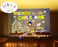 LED Note Acrylic Board with Colors with with Adjustable Stand and 7 Colors Pen