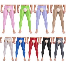 Pantalone uomo da notte collant senza cavallo elasticizzato tinta unita ritaglio