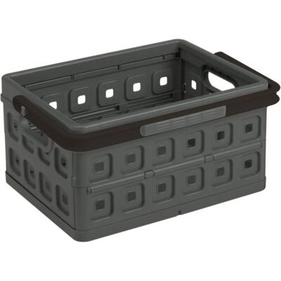 SUNWARE Square Klappbox - 24 Liter mit Griff - 435x310x213mm - anthrazit/schwarz