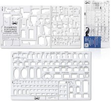Mr. Pen Plumbing Bathroom Design Tools - Drafting Ruler Shapes, Stencils ...