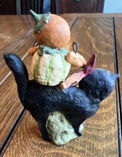 Debbee Thibault Halloween Cat Man Pumpkin Figurine Signed Limited #464/2500 - Picture 3 of 9