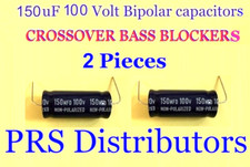 150uF 100 Volt BIPOLAR Capacitor BASS BLOCKER SPEAKER TWEETER CROSSOVERS 2 Pcs