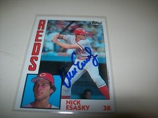 1984 TOPPS RC NICK ESASKY AUTOGRAPH SIGNED AUTO #192 CINCINNATI REDS
