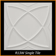 Ceiling Tiles Decorative Panels Glue Up Styrofoam 20x20 - R13 White - Lot/8