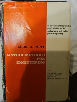 Matrix Methods For Engineering Textbook 1963 Louis A. Pipes