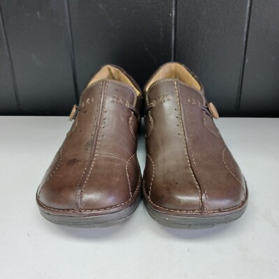 オブ様 Clarks Unstructured 15764 Slip On Loafer Shoes Brown Leather
