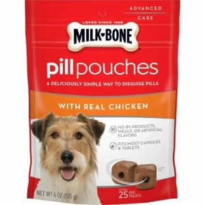 Milk-Bone PillPouches Dog Treats Real Chicken Flavor 6oz–NEW–ChooseQty 1/2/5Pack