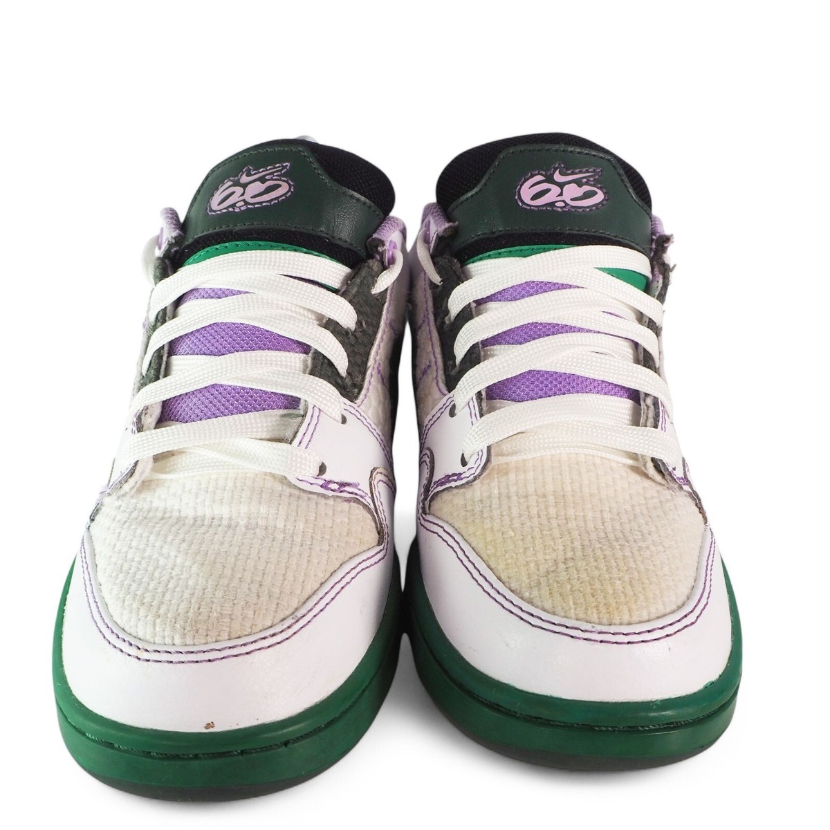Nike Mogan 6.0 Air Skate Sneakers White / Purple / Green 386615