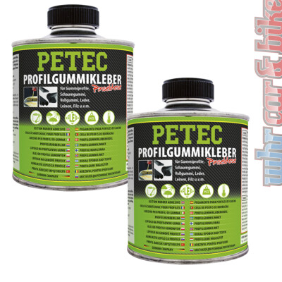 Petec Profilgummikleber Montagekleber 2x 350ml Pinseldose für Gummi Leder, Holz 