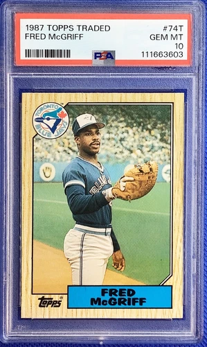 1987 Topps Traded #74T *Fred McGriff* HOF, Toronto Blue Jays *Fresh Grade PSA 10
