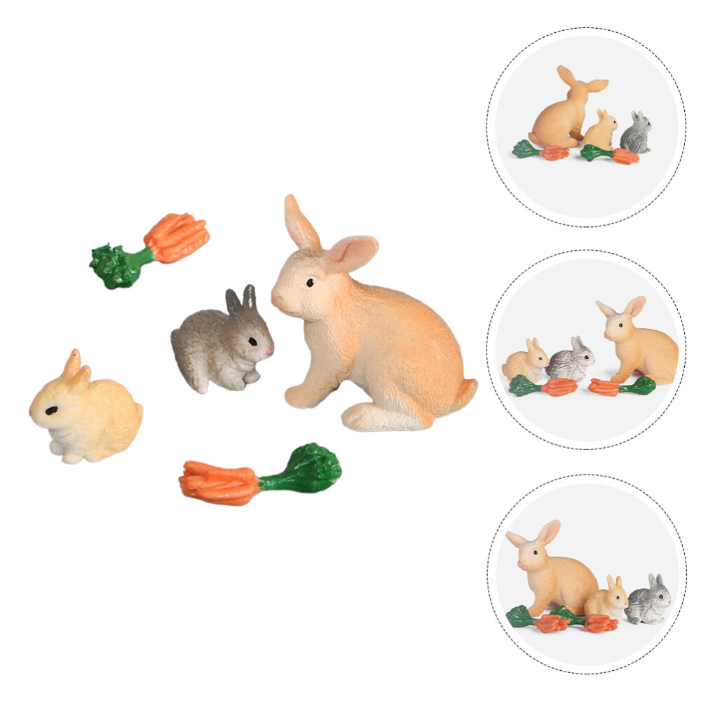 Rabbit Sculpture Miniature Desktop Figurine Christmas Resin Toy