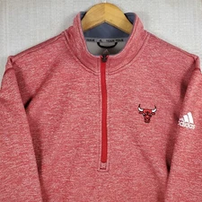 ADIDAS CLIMAWARM x CHICAGO BULLS Size XL Mens Fleece Lined 1/2 Zip Pullover Red