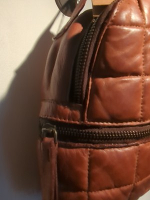 HARBOUR 2nd Small Leather Quilted Backpack Bag Cognac Whiskey Brown Harbour 2Nd | Bags | Chic Brown Quilted Leather Harbour 2nd  main image 3