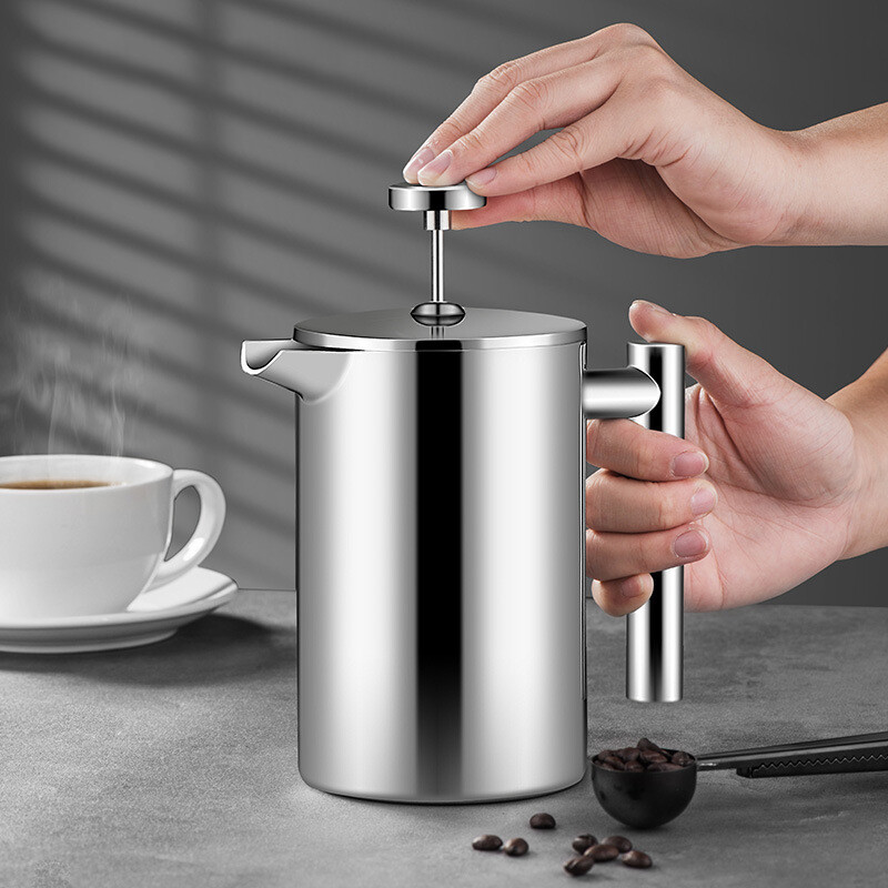 350ML French Press Stainless Steel Coffee Tea Filter Maker Plunger