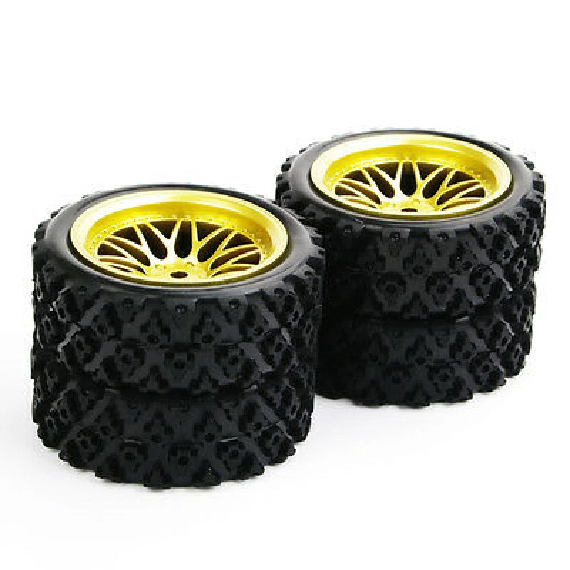 Kit de llantas y neumáticos de goma RC 1:10 4 piezas para HPI HSP Rally todoterreno coche 12 mm hexagonal Foto 4 de 4