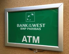 Bank of the West BNP Paribas ATM Light Up Sign Double Sided